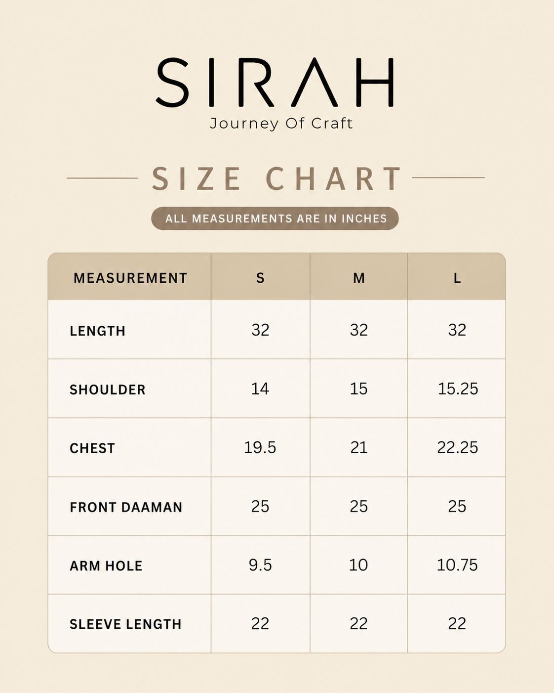 Size chart